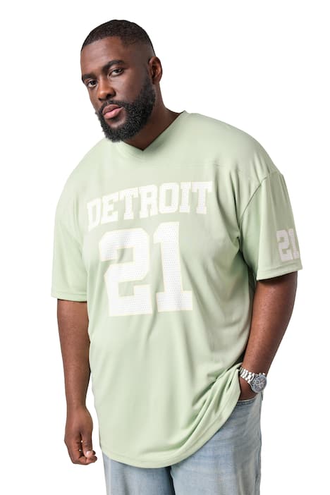 STHUGE tričko, krátké rukávy, oversize, síťovina, fotbalový potisk, do 8 XL