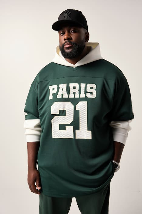 STHUGE T-Shirt, Halbarm, oversized, Mesh, Football-Print, bis 8 XL