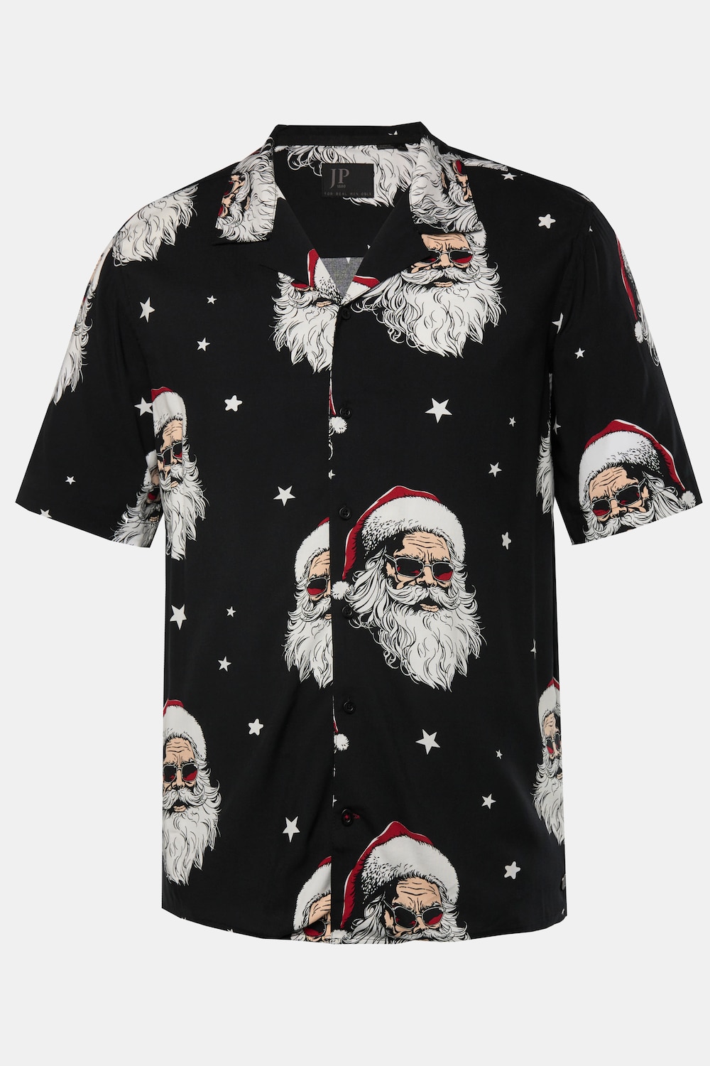 JP 1880 overhemd, korte mouwen, kerstmis, Cubaanse kraag, Cubaanse fit, tot 8XL