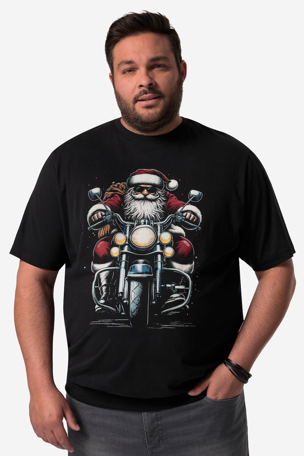 Men+ T-Shirt, Halbarm, XMAS-Print, Bauchfit, Rundhals, bis 8 XL
