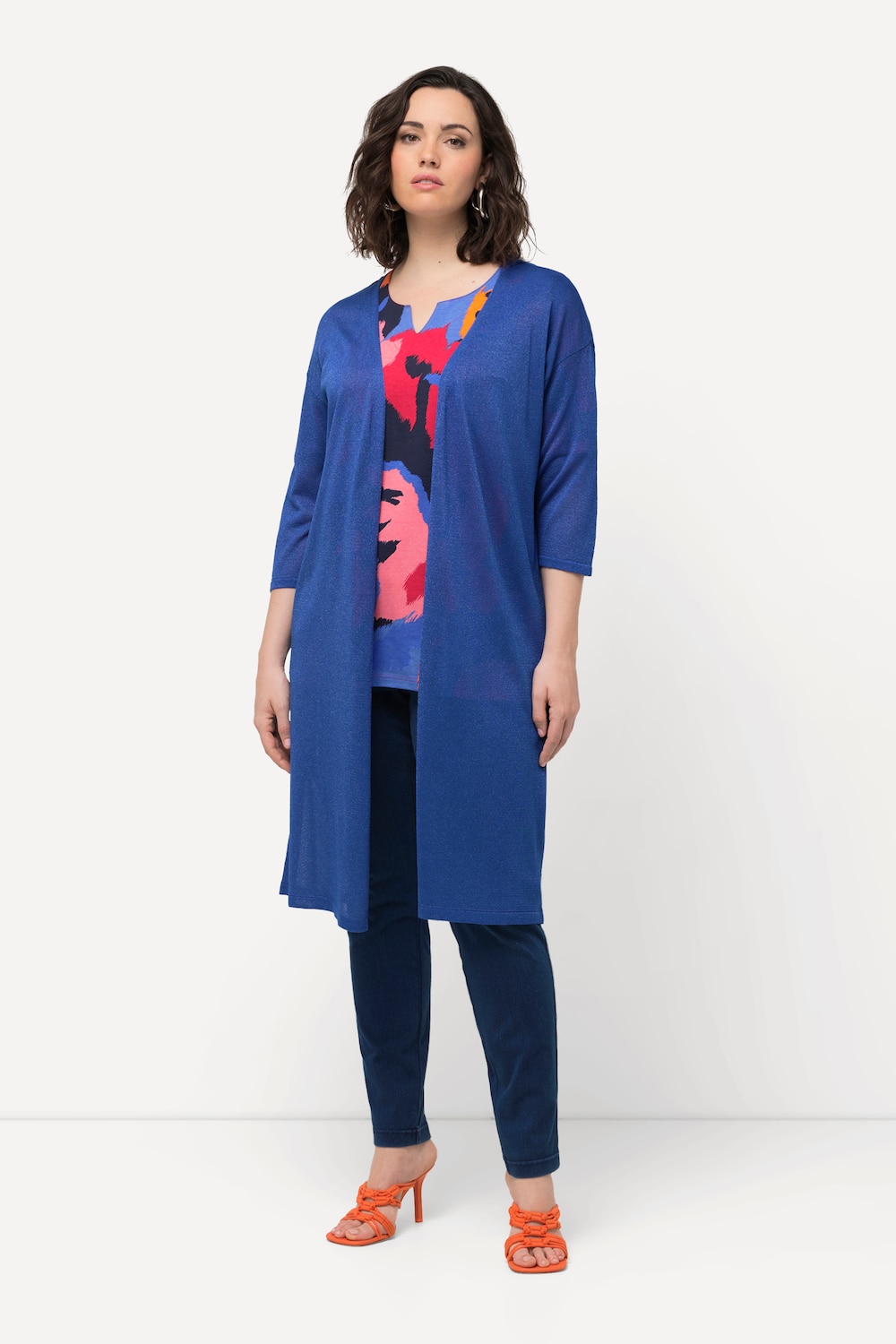 Große Größen Strickjacke, Damen, blau, Größe: 46/48, Viskose/Synthetische Fasern, Ulla Popken