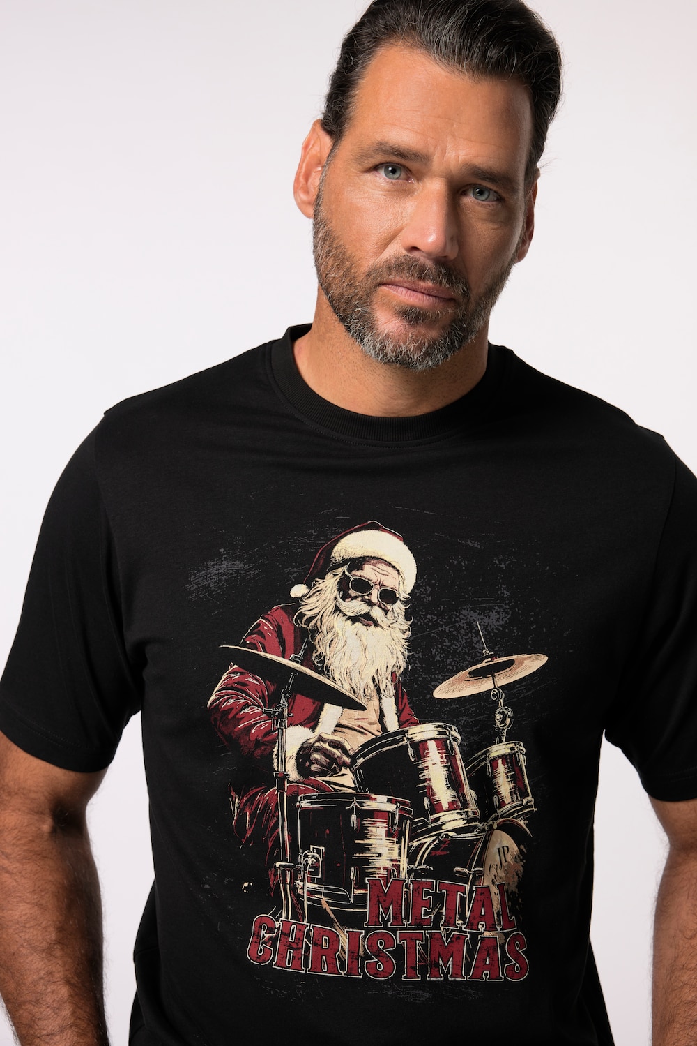 Stora storlekar T-shirt med kort ärm, Her, svart, storlek: L, Bomull, JP1880