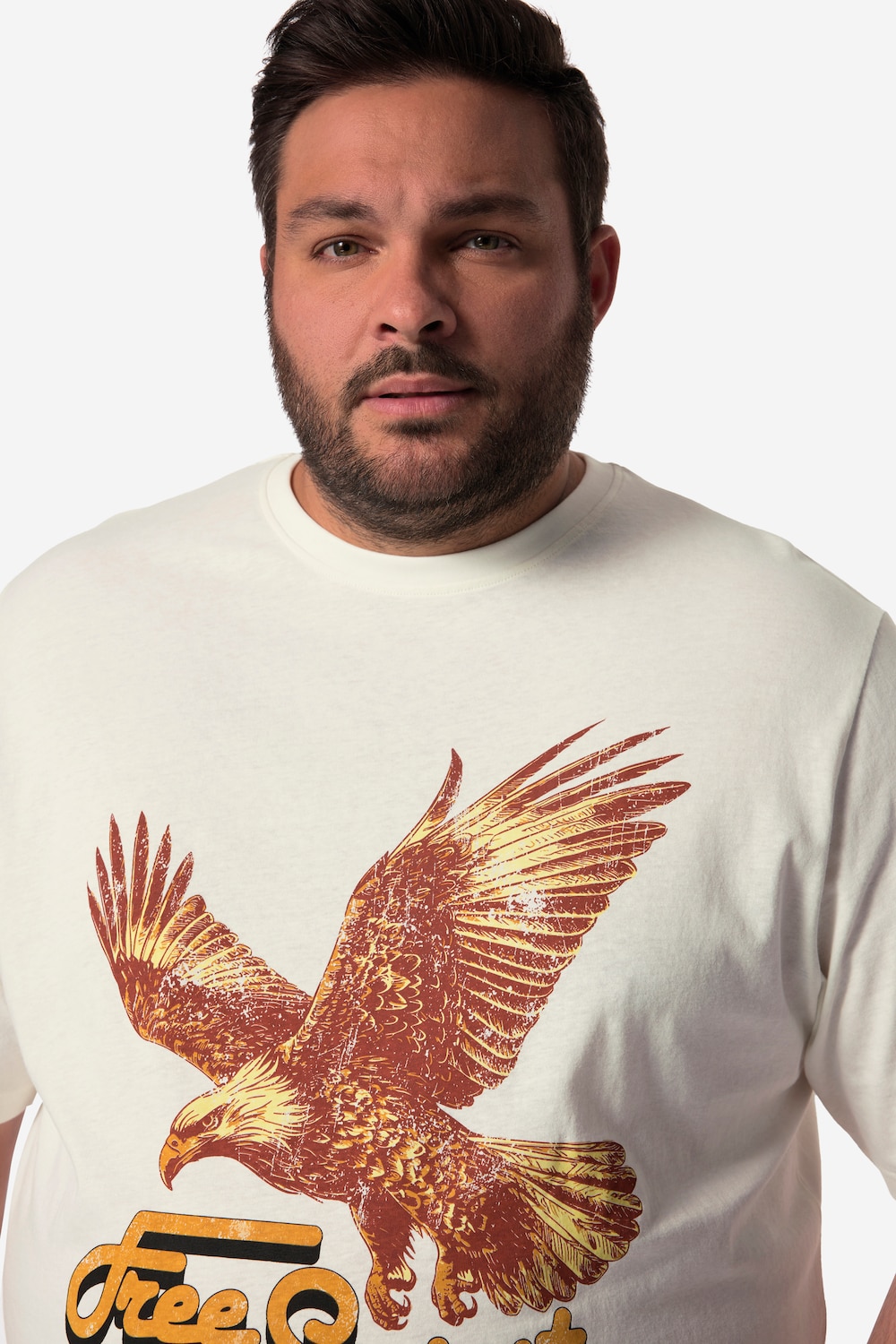 Stora storlekar T-shirt, Her, vit, storlek: 6XL, Bomull, Men Plus