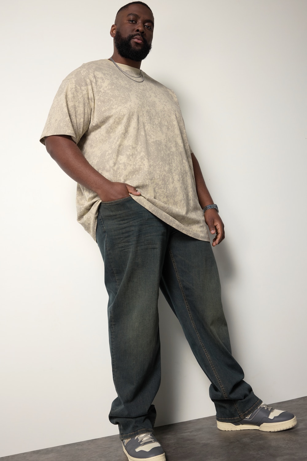 Stora storlekar T-shirt, Her, brun, storlek: XL, Bomull, STHUGE
