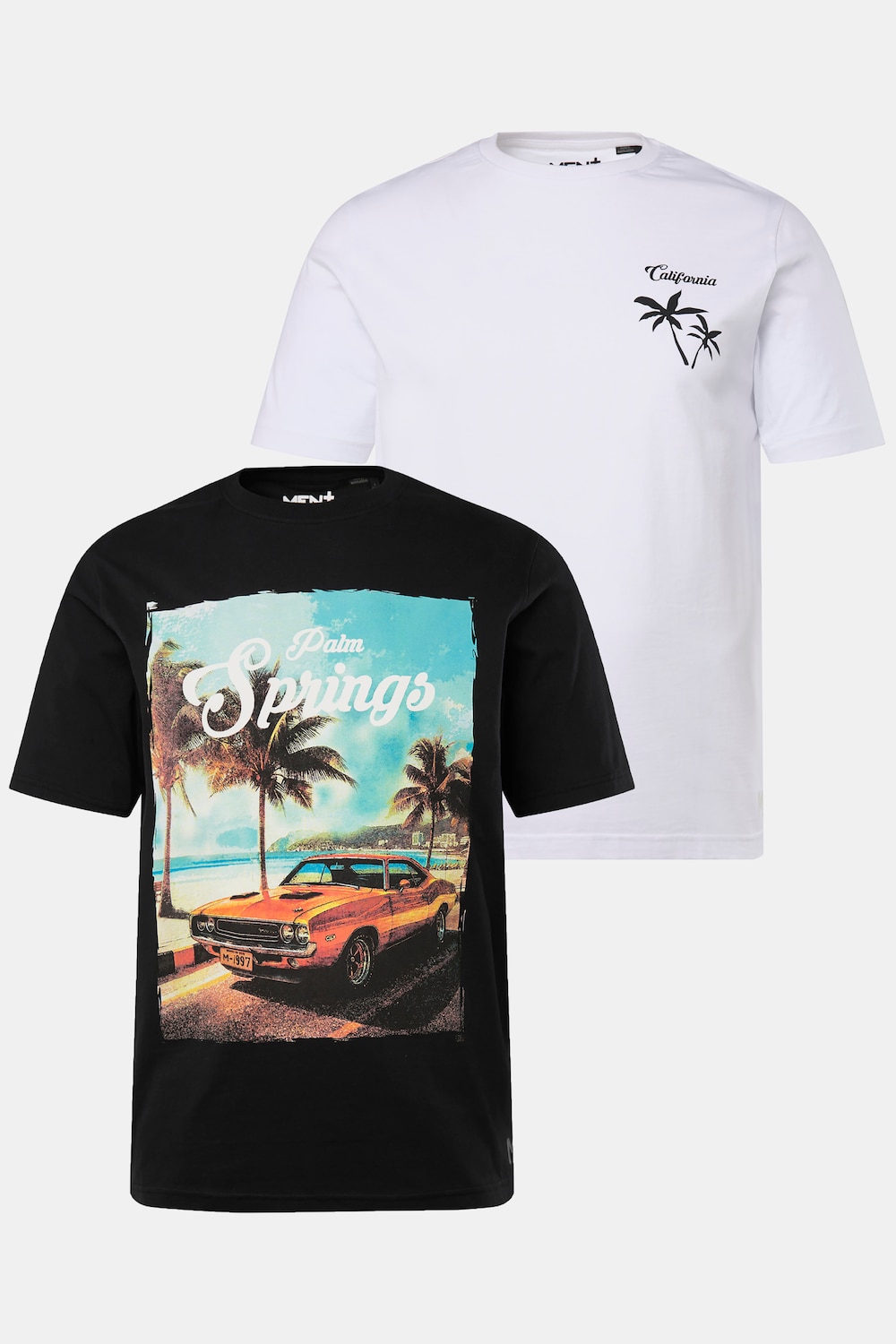 Men+ T-shirts in een dubbelpak, korte mouwen, motiefprint, tot 8XL