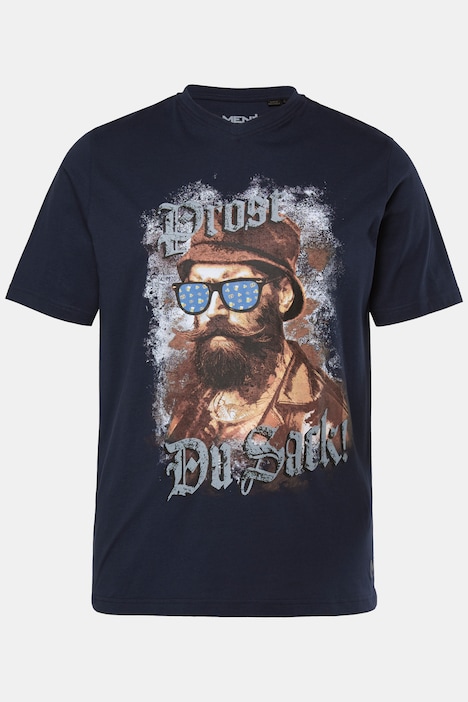 Men+ T-Shirt, Halbarm, Trachten-Motiv, V-Ausschnitt, bis 8 XL