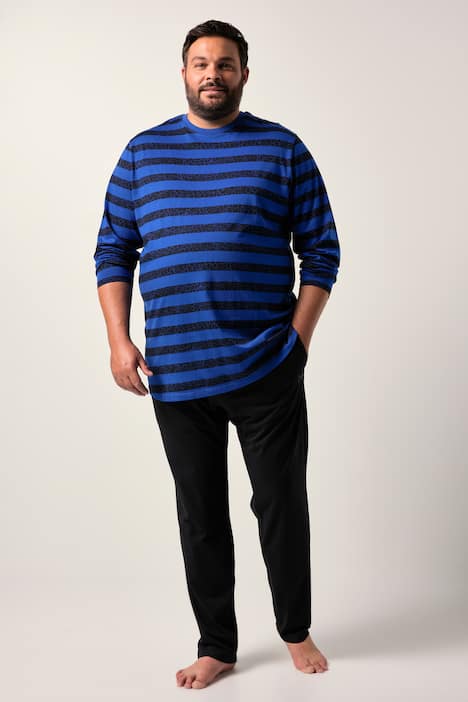 Pyjama deux pièces Men+, pantalon + t-shirt manches longues, rayures - jusqu'au 8 XL