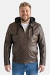 Men+ Lederjacke, Leder, abnehmbare Jersey-Kapuze, Zipper, bis 7 XL