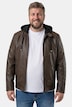 Men+ Lederjacke, Leder, abnehmbare Jersey-Kapuze, Zipper, bis 7 XL