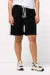 Jersey short, wijde pijp, elastische tailleband, strikbandje