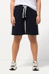 Jerseyshorts, brede ben, elastisk talje, bindebånd