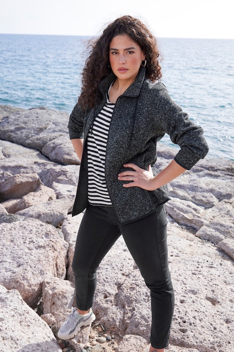 Heather Knit Fleece Jacket