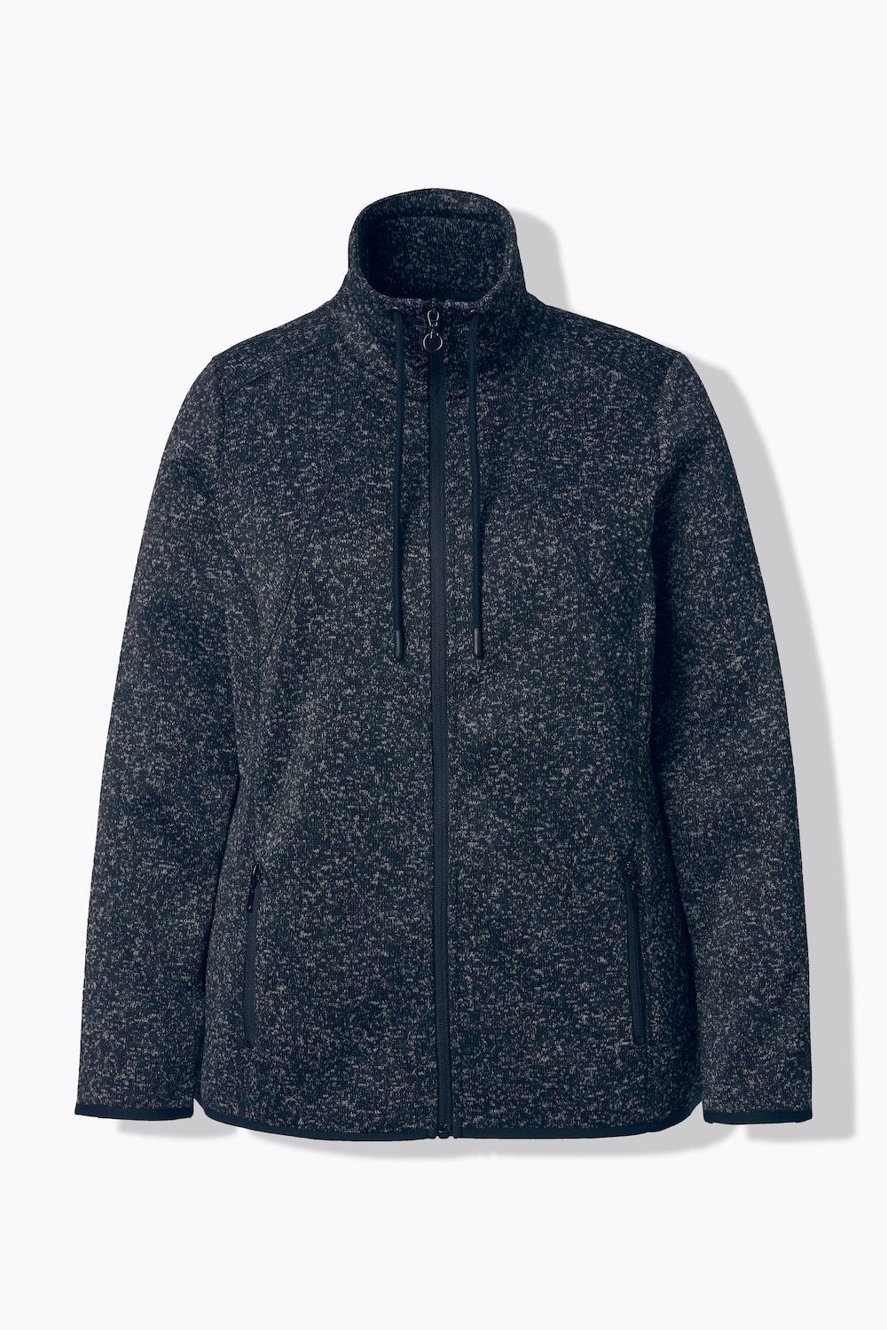 Stora storlekar Jacka i stickad fleece, Dam, svart, storlek: 54/56, Polyester, Ulla Popken