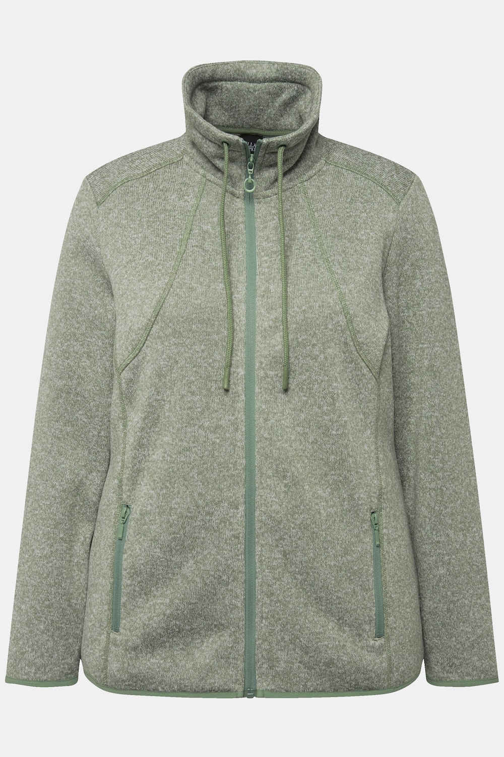 Stora storlekar Jacka i stickad fleece, Dam, grå, storlek: 58/60, Polyester, Ulla Popken