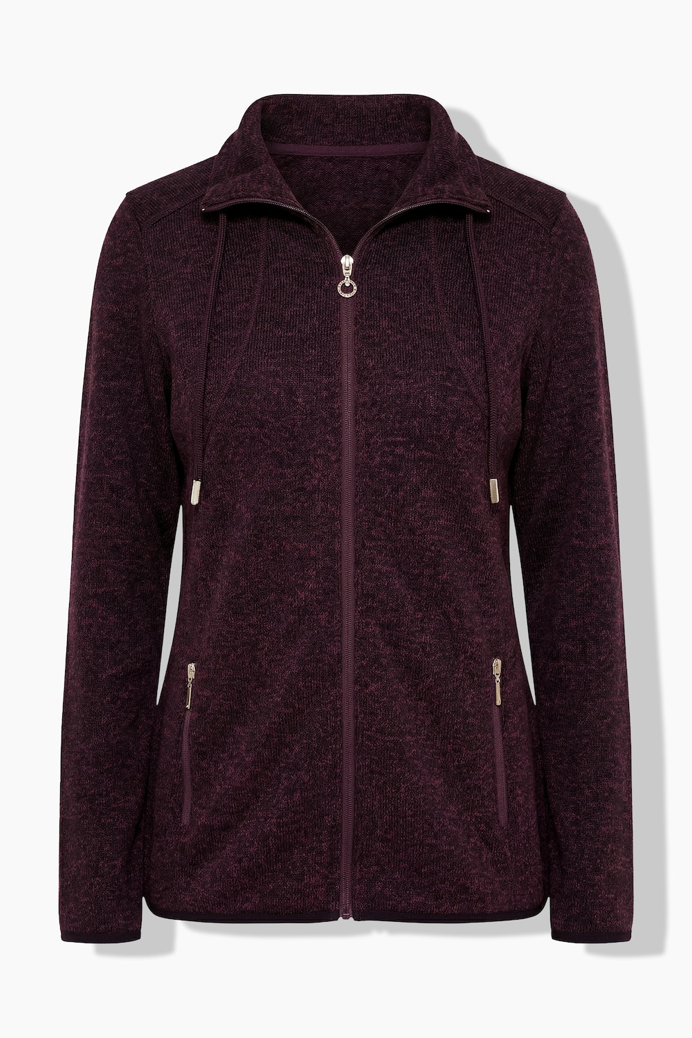 Stora storlekar Jacka i stickad fleece, Dam, lila, storlek: 62/64, Polyester, Ulla Popken