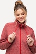 Strickfleece-Jacke, Rauten, Stehkragen, Zipptaschen