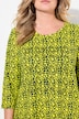Lang T-shirt, leopardmønster, glitter-statement, 3/4-lange ærmer