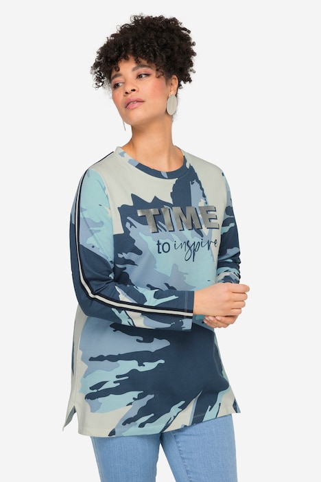 Sweatshirt, XL-Blüte, Silber-Statement, Langarm