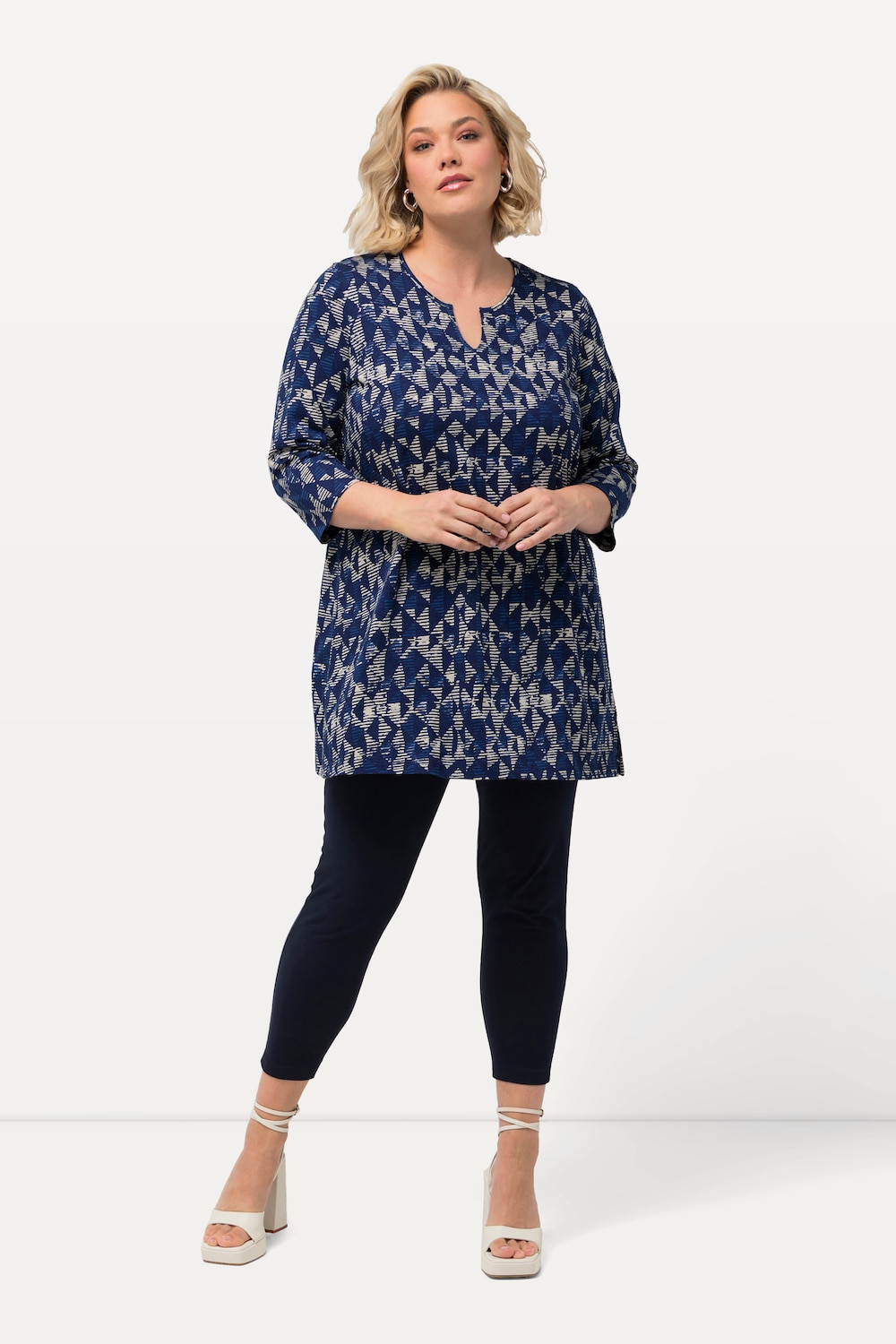 Große Größen Longshirt, Damen, blau, Größe: 54/56, Baumwolle, Ulla Popken