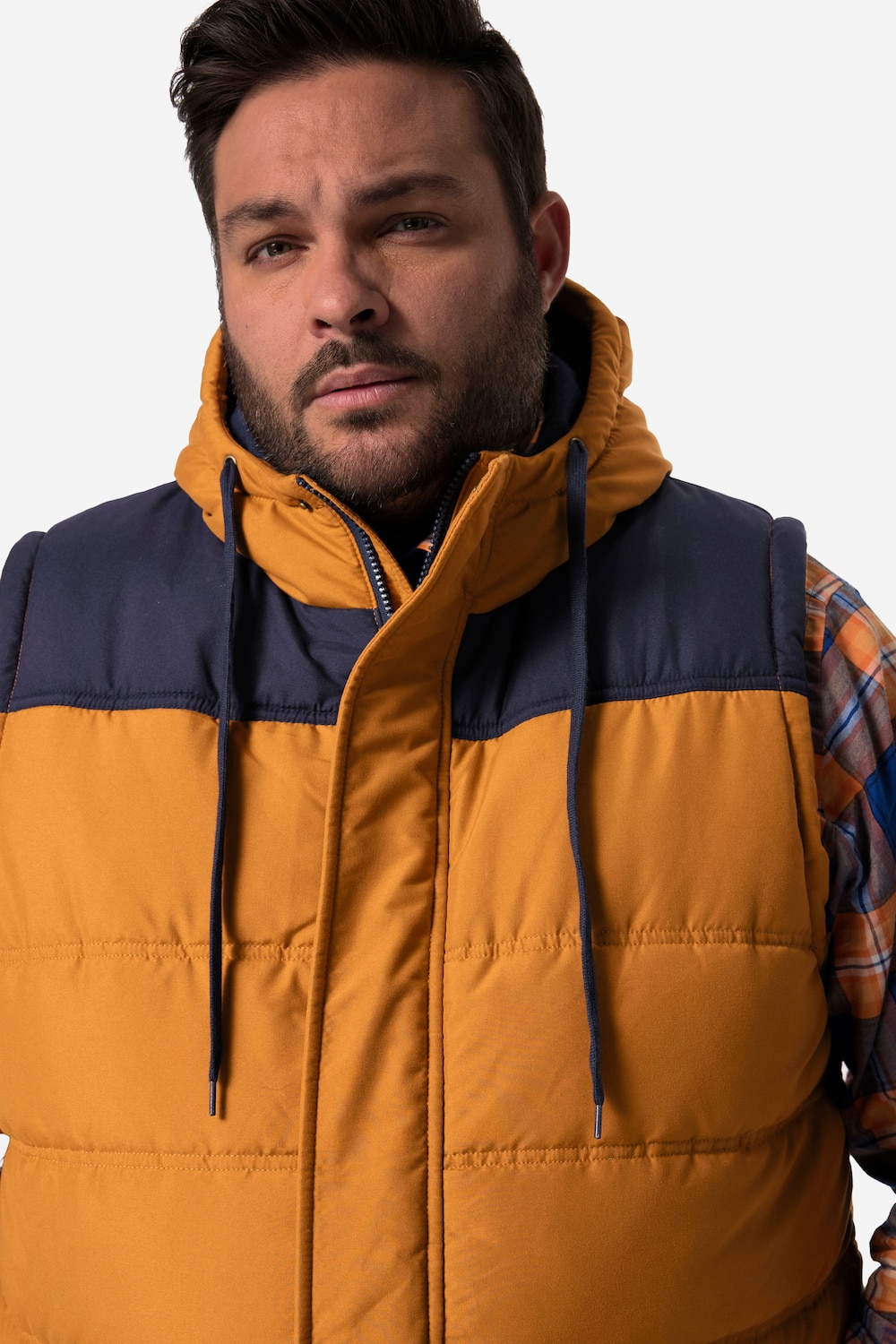 Stora storlekar Outdoor-väst, Her, brun, storlek: 5XL, Polyester, Men Plus