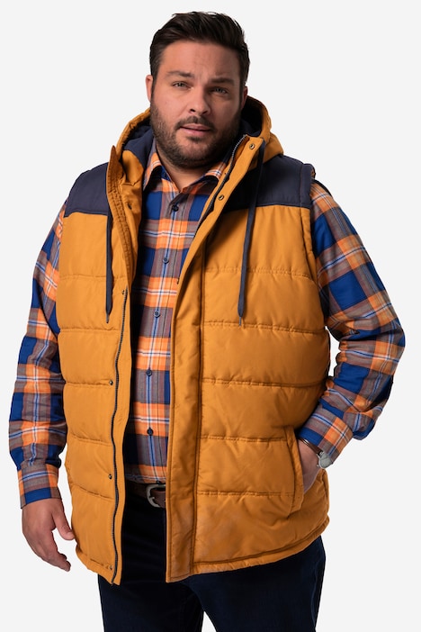 Men+ Outdoor-Weste, zweifarbig, Kapuze, bis 8 XL