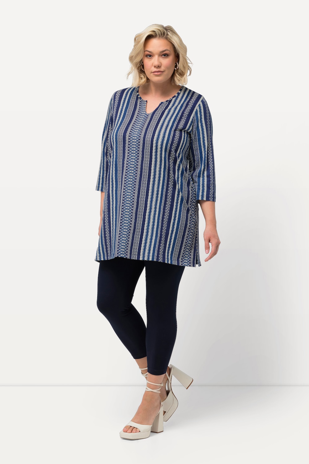 Große Größen Longshirt, Damen, blau, Größe: 54/56, Baumwolle, Ulla Popken