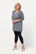 Longshirt, motiefstrepen, tuniekhals, 3/4-mouwen