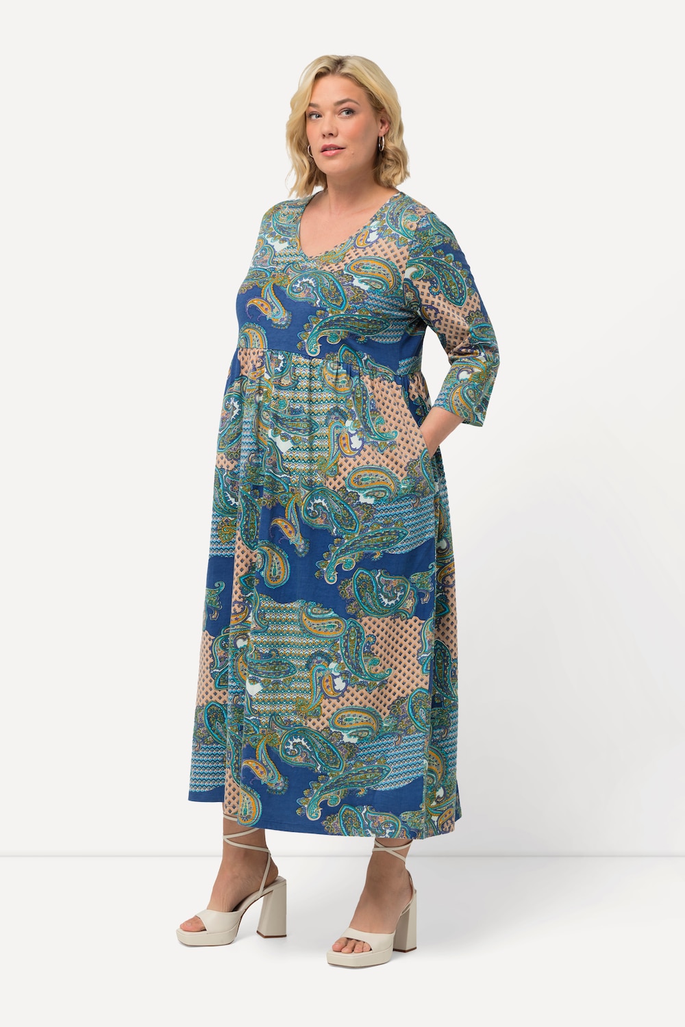 Große Größen Jerseykleid, Damen, blau, Größe: 62/64, Baumwolle, Ulla Popken