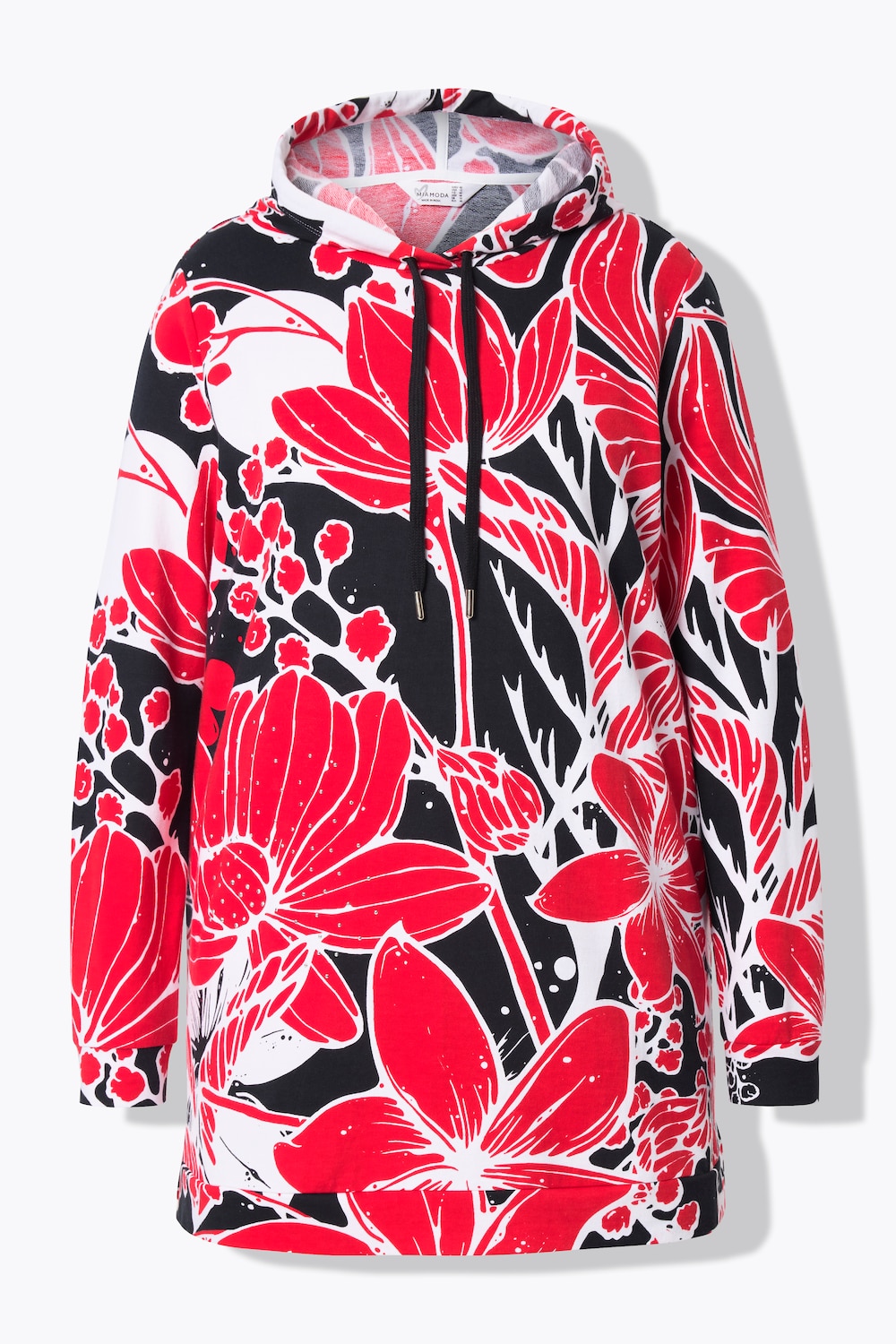Stora storlekar Hoodie, Dam, röd, storlek: 44, Bomull, Mia Moda