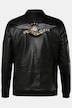 Men+ læderjakke, læder, ryg-patch, op til str. 8 XL