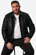 Men+ læderjakke, læder, ryg-patch, op til str. 8 XL