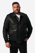Men+ læderjakke, læder, ryg-patch, op til str. 8 XL