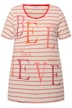 Pruhované tričko, BELIEVE, kulatý výstřih, krátké rukávy