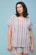 Overhemdblouse, oversized, strepen, V-halslijn