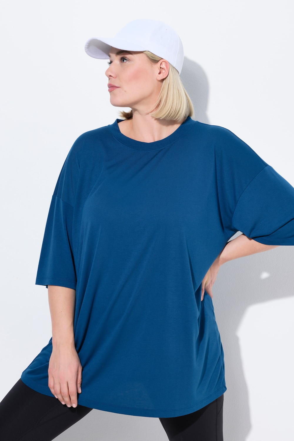 Große Größen Longshirt, Damen, türkis, Größe: 54/56, Polyester/Viskose, Ulla Popken