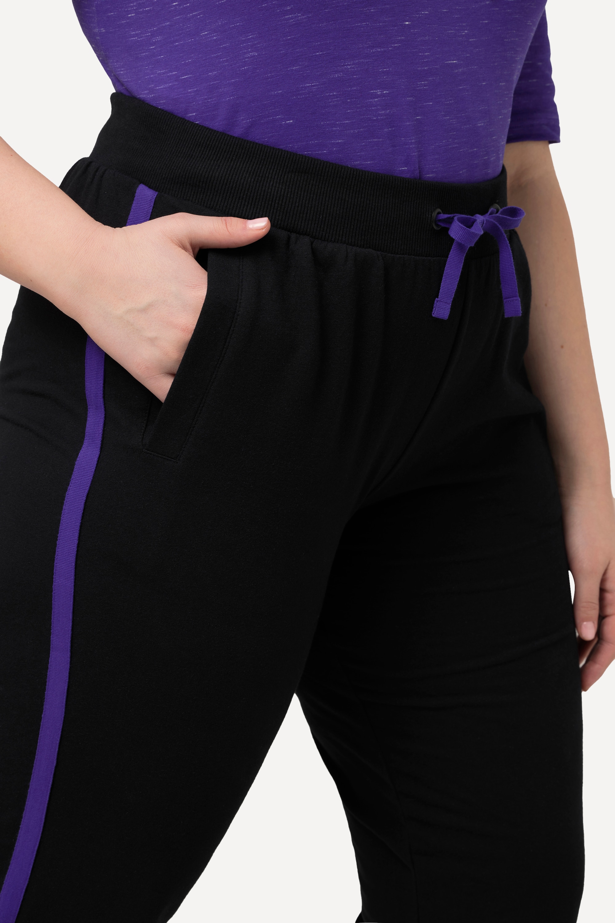Ulla Popken Damen große Größen Jogginghose Streifen Elastikbund Taschen 832287
