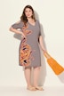 Strandkleid, Paisley, A-Linie, V-Ausschnitt, Halbarm