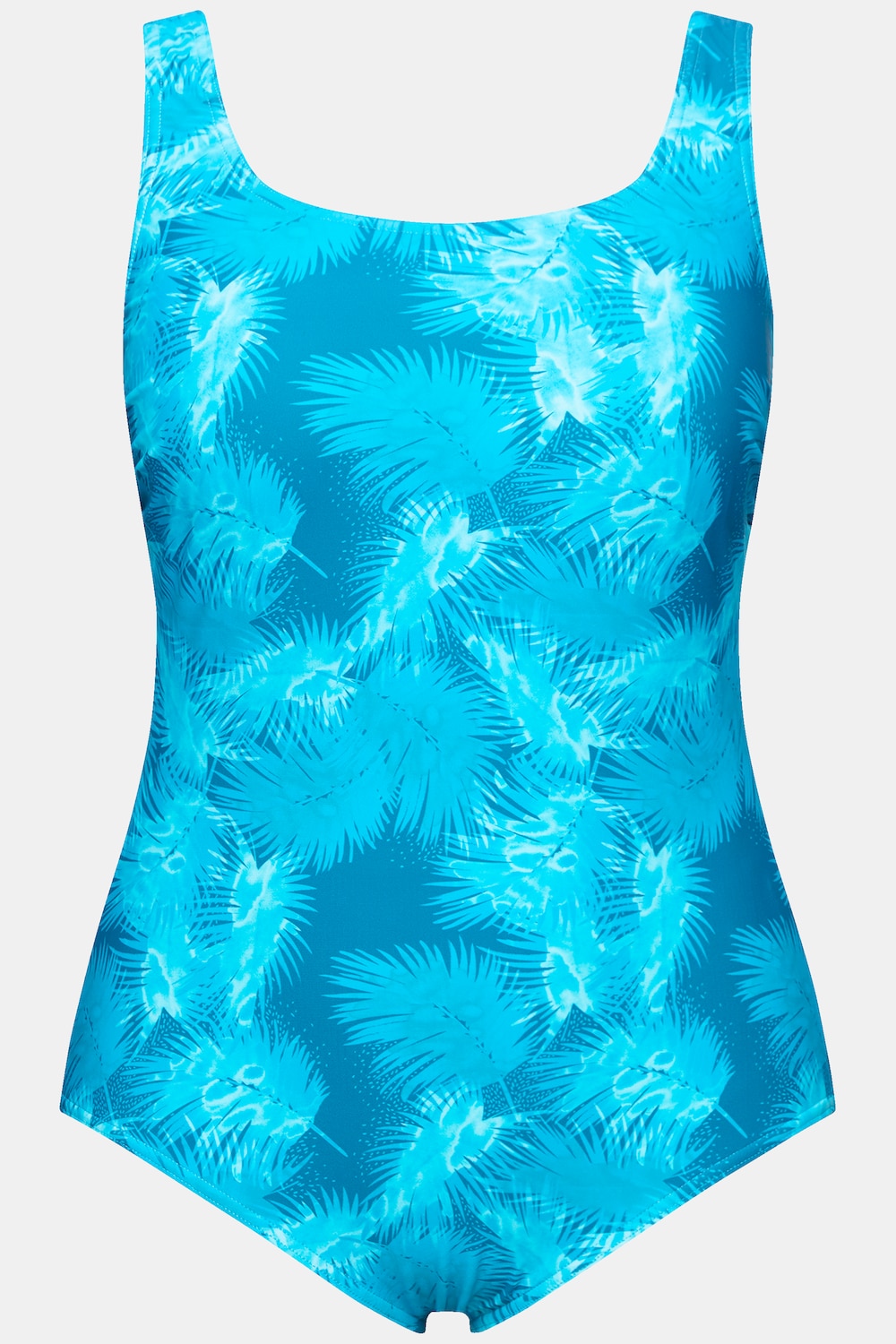 Stora storlekar Baddräkt med print, Dam, turkos, storlek: 58/60, Polyester/Syntetfibrer/Elastan, Ulla Popken