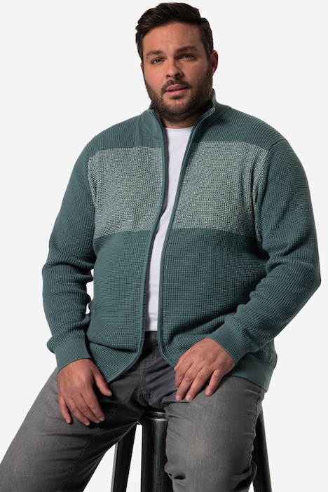 Men+ Strickjacke, Stehkragen, Zipper, bis 8 XL