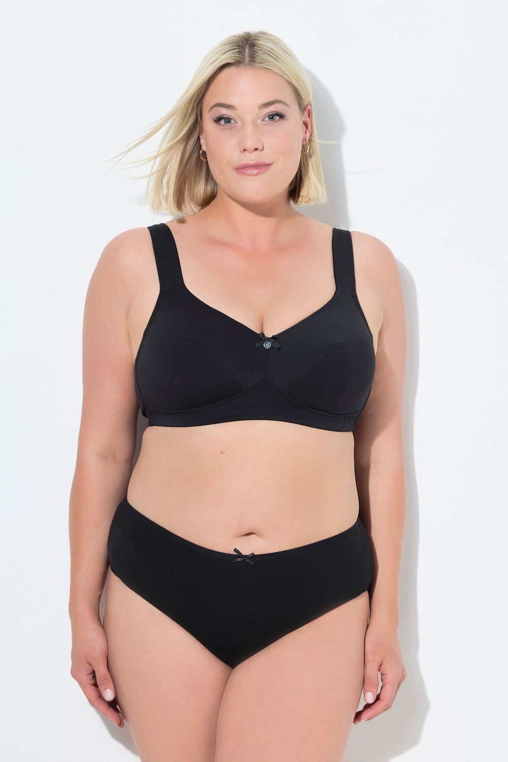 Große Größen Soft-BH, Damen, schwarz, Größe: 115D, Baumwolle/Synthetische Fasern, Ulla Popken