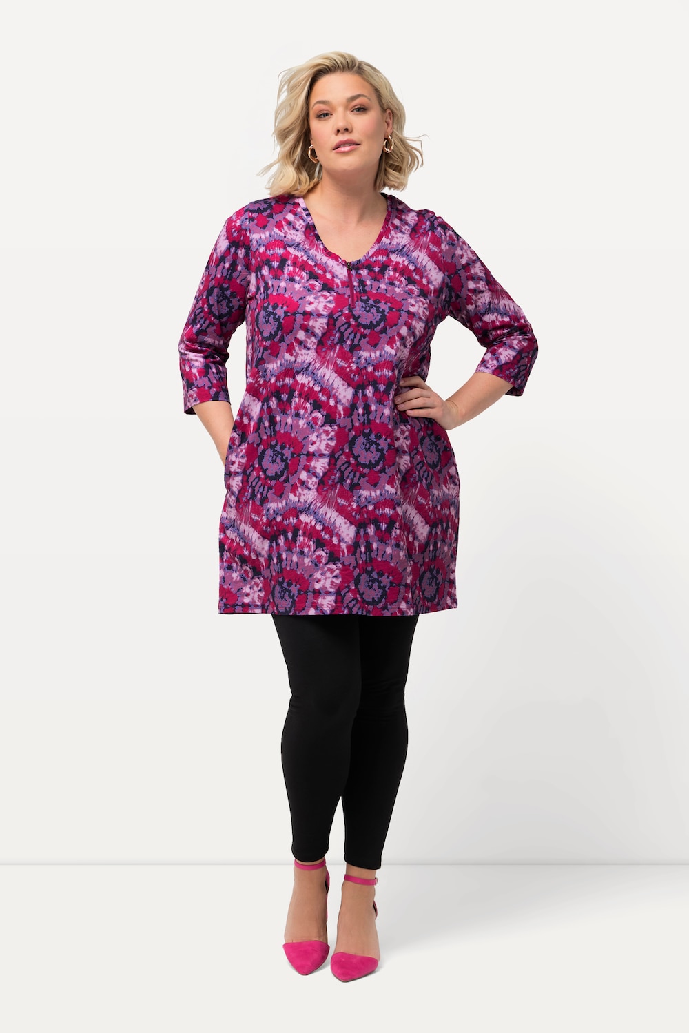 Große Größen Longshirt, Damen, rosa, Größe: 58/60, Baumwolle, Ulla Popken