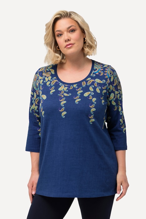 Placement Print Cotton Round Neck Tee