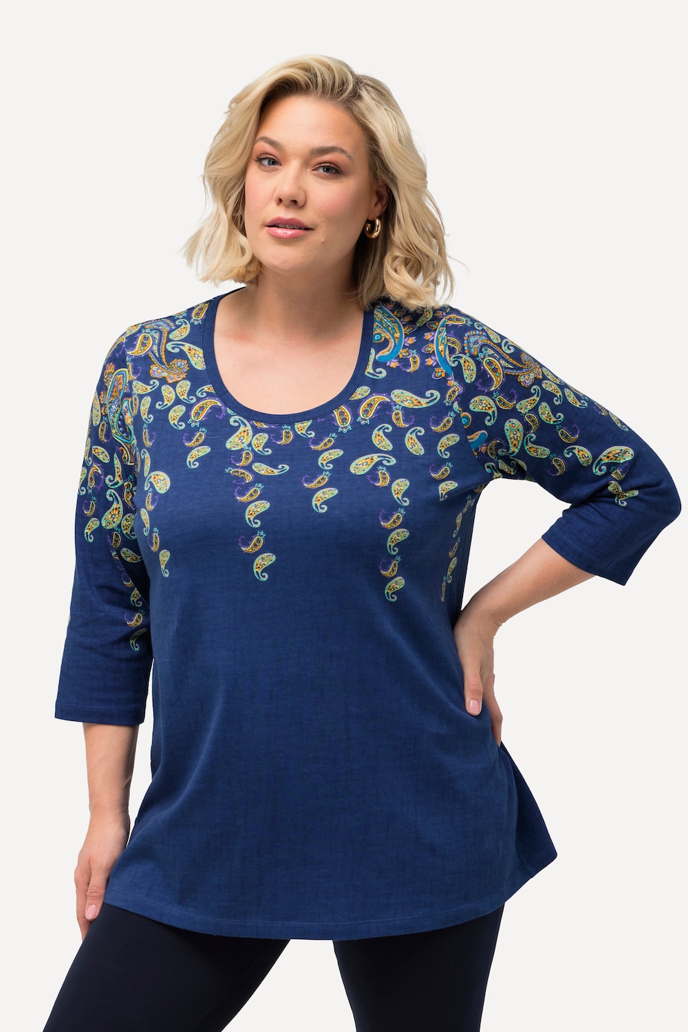 Große Größen Longshirt, Damen, blau, Größe: 50/52, Baumwolle, Ulla Popken