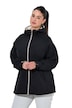 Softshellová bunda, kapuce, kapsy na zip, pásky na suchý zip
