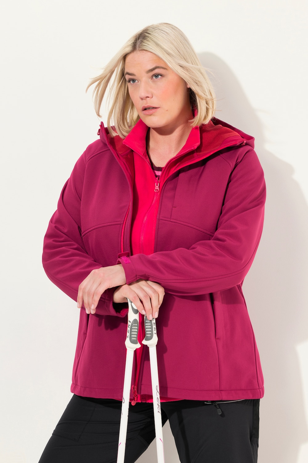 Große Größen Softshelljacke, Damen, rot, Größe: 46/48, Polyester, Ulla Popken