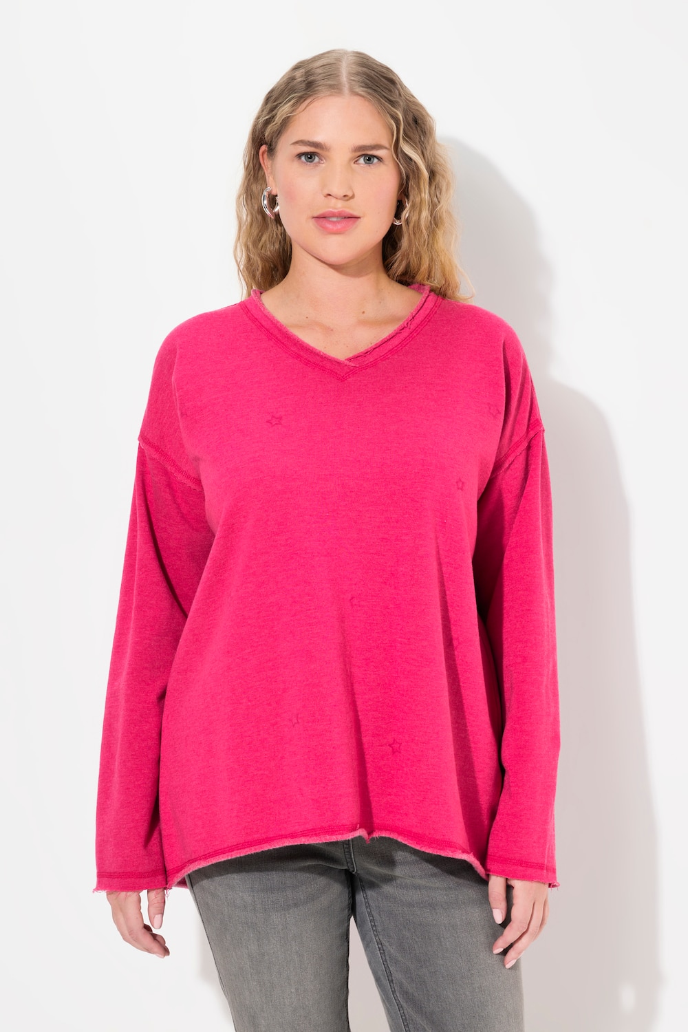 Thumbnail - Große Größen Sweatshirt, Damen, rosa, Größe: 54/56, Baumwolle, Ulla Popken