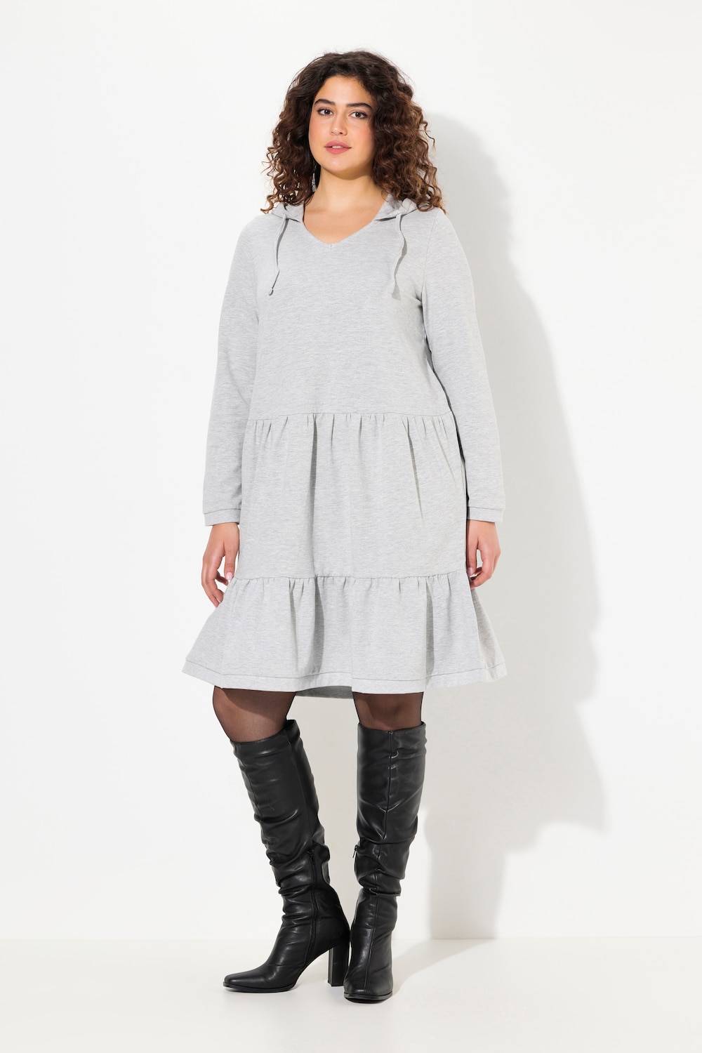 Große Größen Sweatkleid, Damen, grau, Größe: 50/52, Baumwolle, Ulla Popken