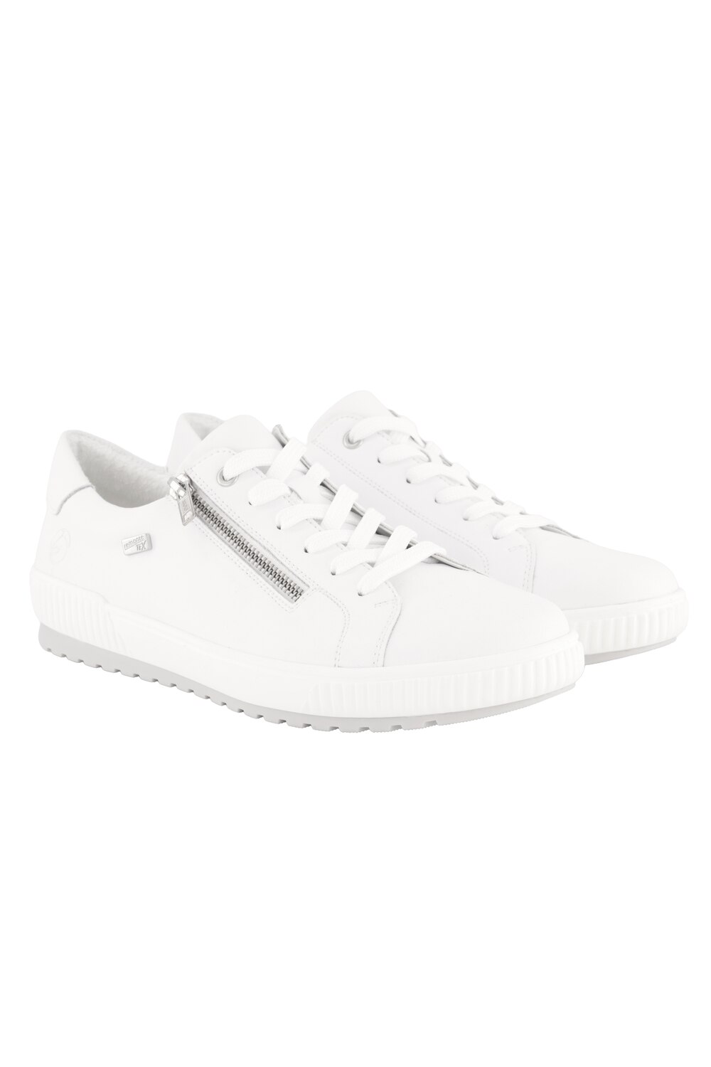 Stora storlekar Remonte Funktionssneakers i skinn, Dam, vit, storlek: 43, Läder/Annat/Syntetfibrer, Ulla Popken