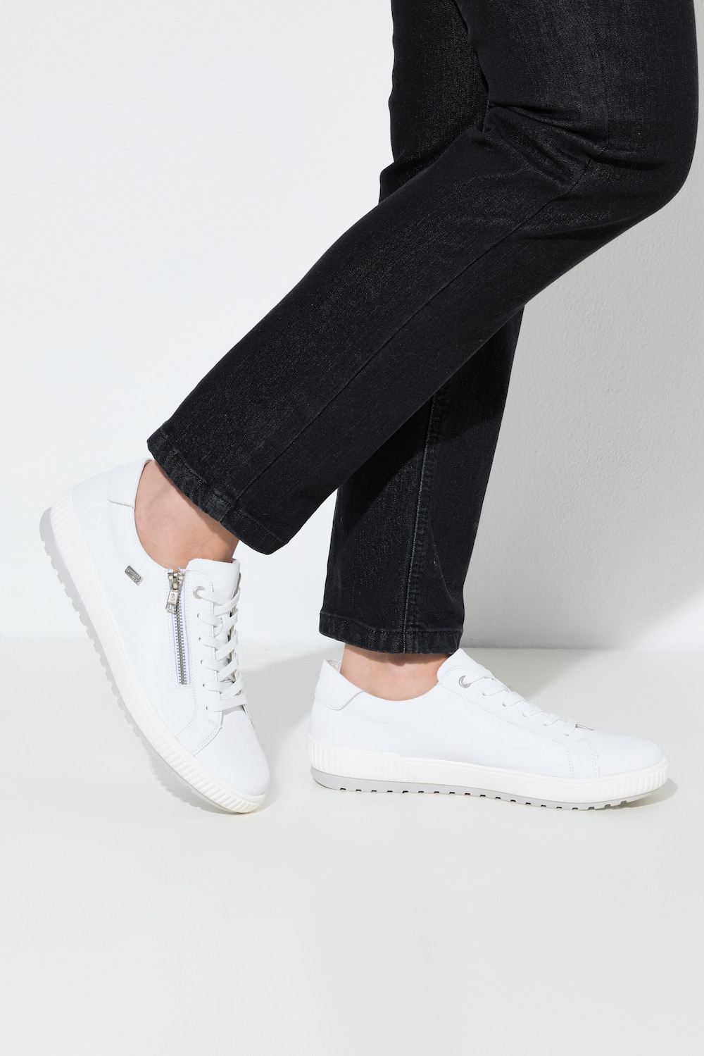 Remonte Funktions-Lederschuh, Damen, weiß, Größe: 42, Leder/Sonstige/Synthetische Fasern, Ulla Popken