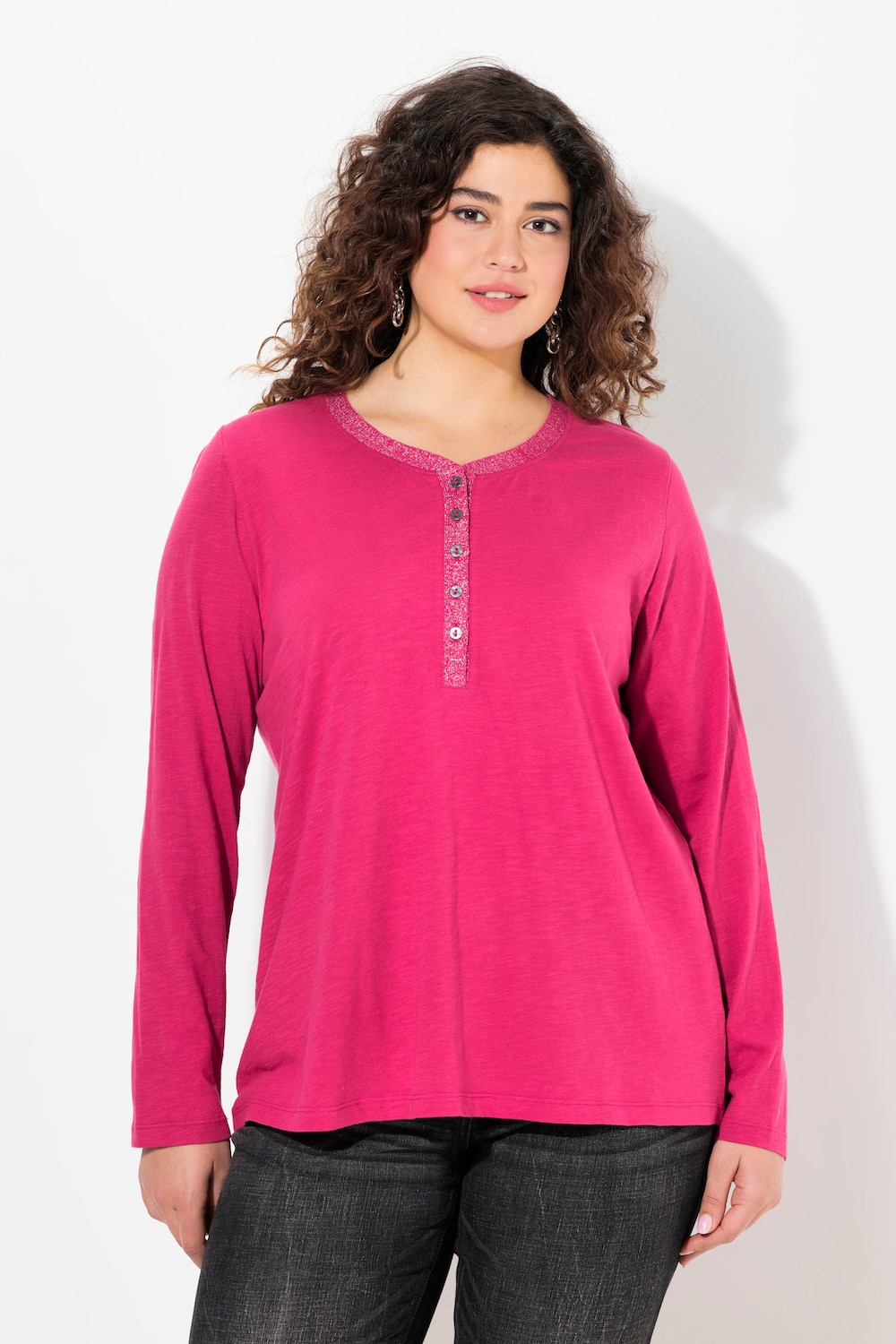 Große Größen Shirt, Damen, rosa, Größe: 42/44, Baumwolle, Ulla Popken